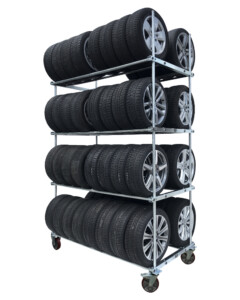 BMT-Tire-Cart-Giant-4-levels-64-tires-mobile-tyre-storage-rack-shelf-shelves