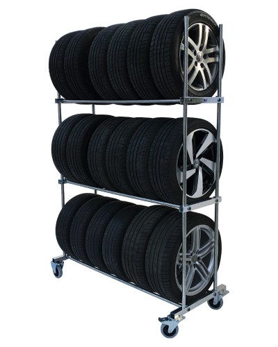 BMT-Tire-Cart-Basic-3-levels-18-tires-tyre-rack-shelf-mobile-transport-wheel