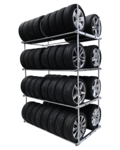 BMT Tire Rack Double XL – 4 levels Base Rack BMT-Tire-Rack-Double-XL-4-levels-Base-Rack-Tyre-Storage-Shelf-Shelves-massiv-stable-robust